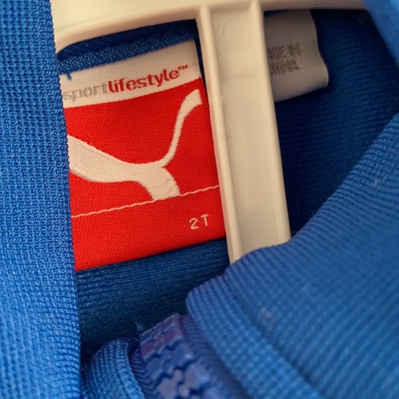 Puma blue jacket and black pants tracksuit set 2T - Picture 7 of 15